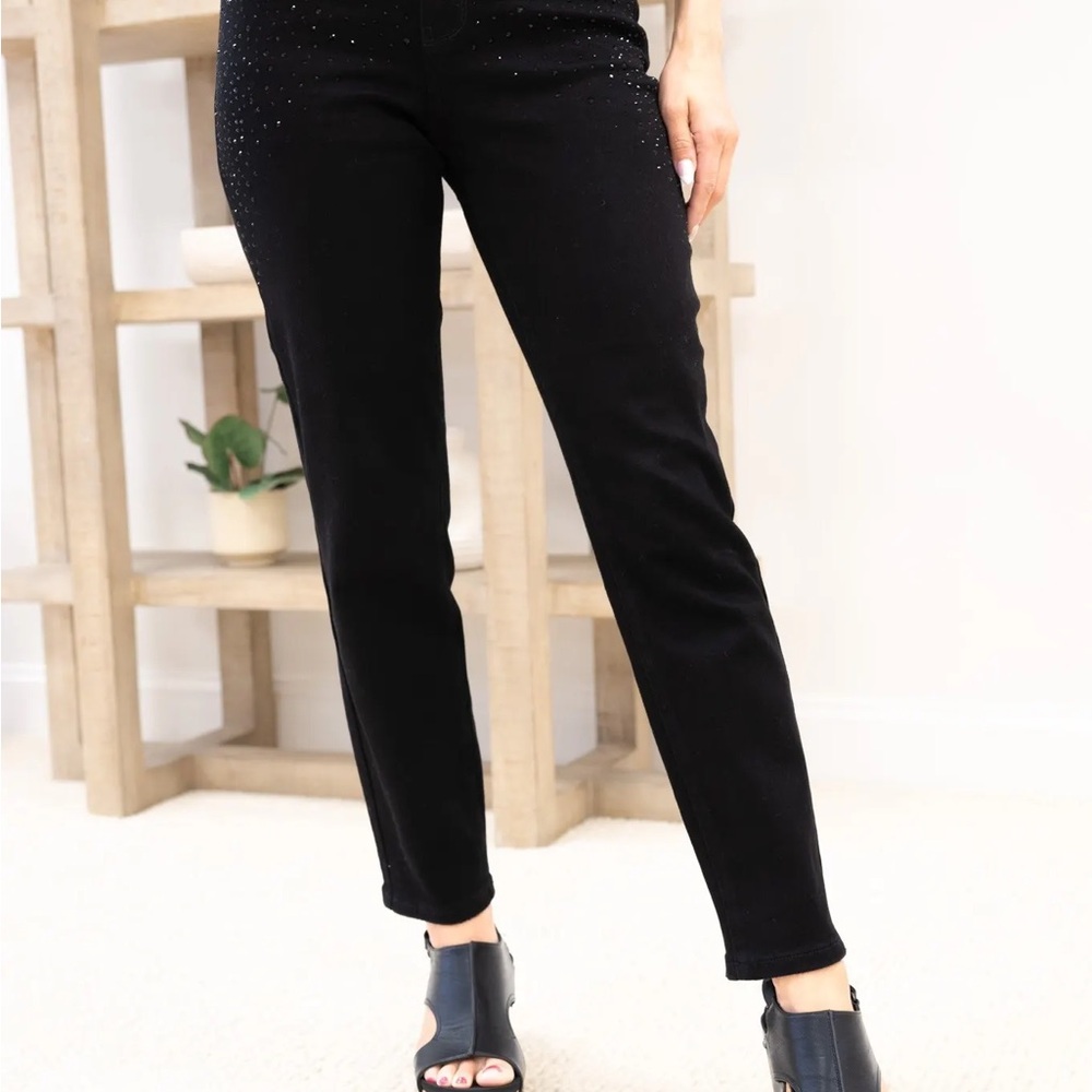 NWT 16W Judy Blue Black Rhinestone Jeans